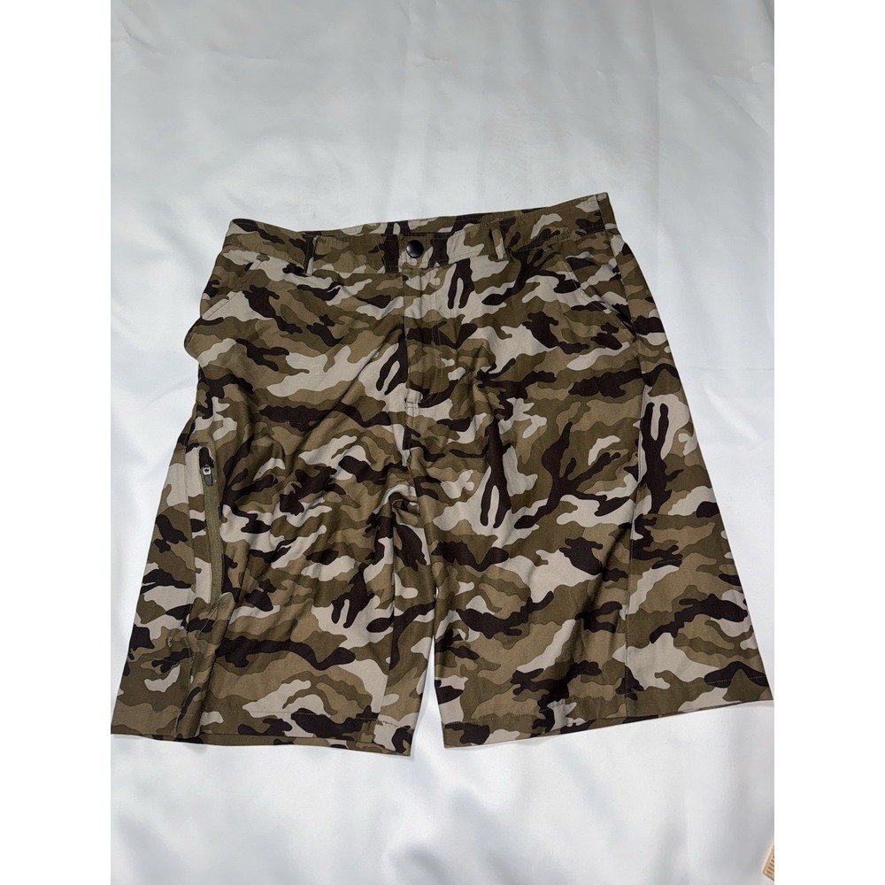 Killik‎ Camo Flat Front Shorts Men's 34 Green hiking camping